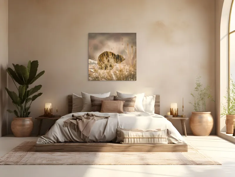 Tablou Canvas, "Viziune sălbatică în peisaj arid", I’m not sure what this animal is, but it seems to be in a natural, rocky environment., 100 x 100 cm – poza 4
