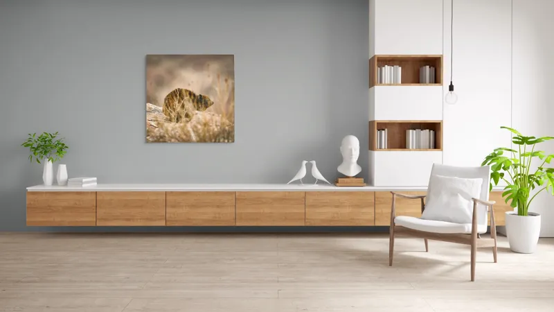 Tablou Canvas, "Viziune sălbatică în peisaj arid", I’m not sure what this animal is, but it seems to be in a natural, rocky environment., 100 x 100 cm – poza 8