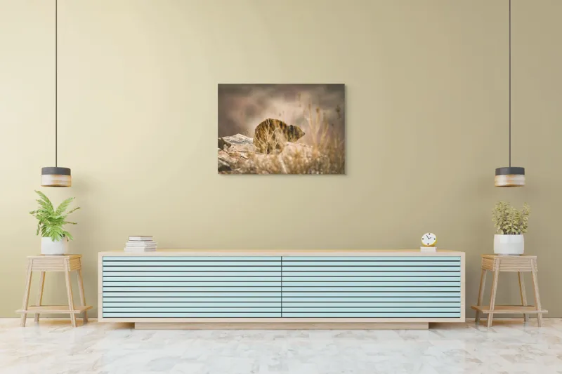 Tablou Canvas, "Viziune sălbatică în peisaj arid", I’m not sure what this animal is, but it seems to be in a natural, rocky environment., 100 x 70 cm – poza 4