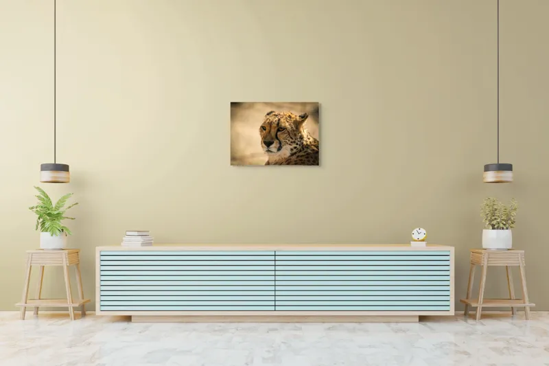 Tablou Canvas, "Regret, viteză și grație sălbatică", Cheetah, Focused, Graceful, Majestic, Spotted, Alert, Sleek, Elegant, 70 x 50 cm – poza 7