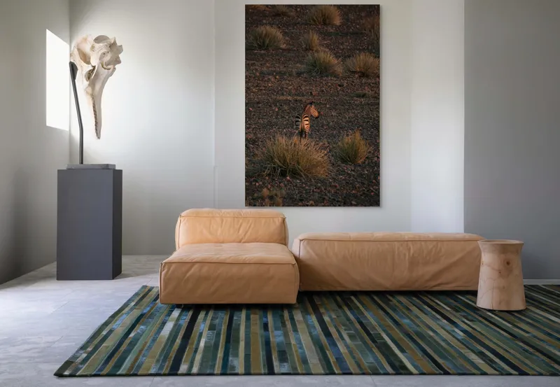 Tablou Canvas, "Zebră în lumina apusului african", Zebră, Apus, Pustiu, Vegetație, Pietre, Singurătate, Liniște, Natură, Sălbăticie, Contemplare, 100 x 150 cm – poza 7