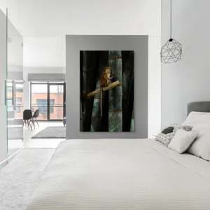 Tablou Canvas, "Maimuța pe trunchi de bambus", 100 x 150 cm – poza 5
