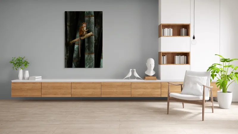 Tablou Canvas, "Maimuța pe trunchi de bambus", 100 x 150 cm – poza 8