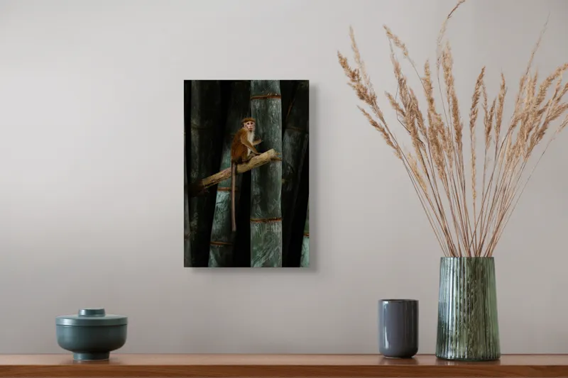 Tablou Canvas, "Maimuța pe trunchi de bambus", 26 x 39 cm – poza 5