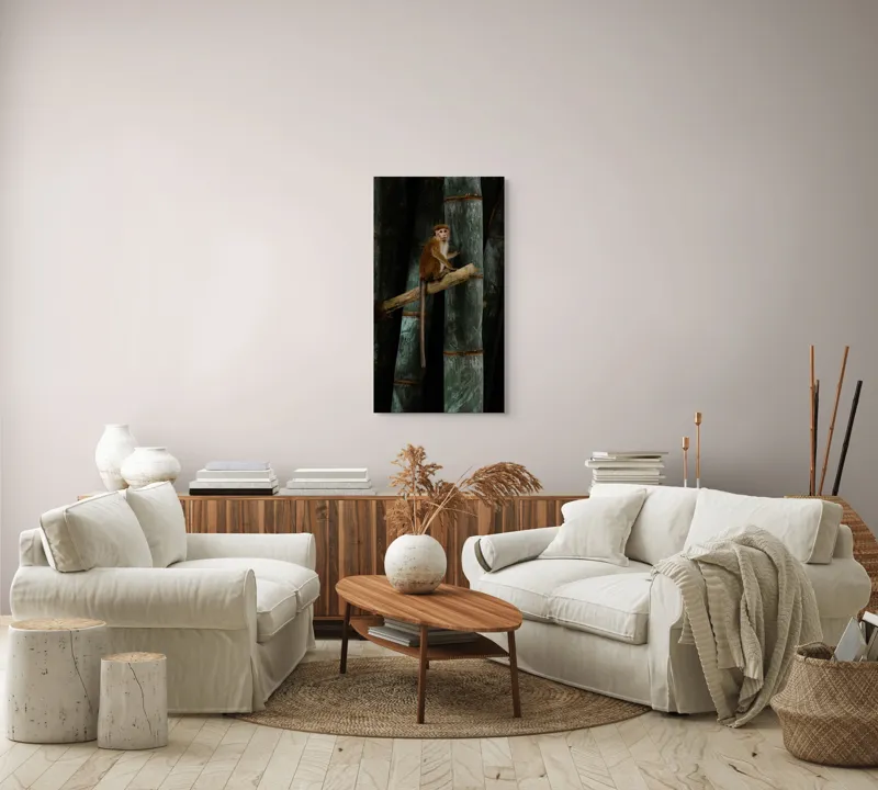 Tablou Canvas, "Maimuța pe trunchi de bambus", 50 x 90 cm – poza 7