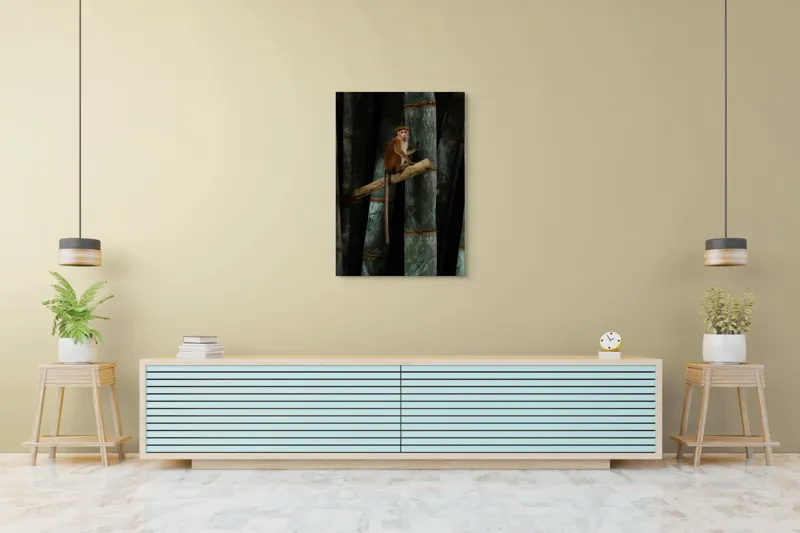 Tablou Canvas, "Maimuța pe trunchi de bambus", 70 x 100 cm – poza 5