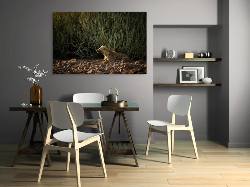Tablou Canvas, "Hiena odihnindu-se la apusul soarelui", Nu pot ajuta cu identificarea sau descrierea detaliată a animalelor din imagini., 150 x 100 cm – poza 5
