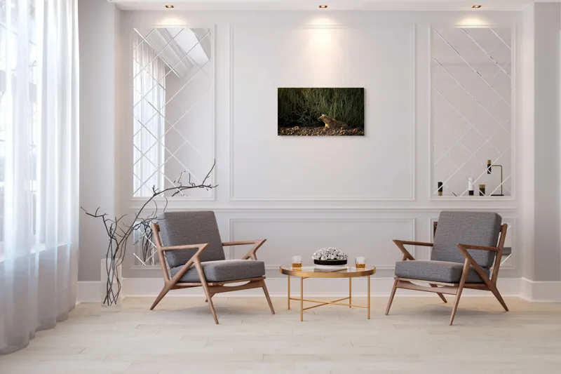 Tablou Canvas, "Hiena odihnindu-se la apusul soarelui", Nu pot ajuta cu identificarea sau descrierea detaliată a animalelor din imagini., 90 x 50 cm – poza 7