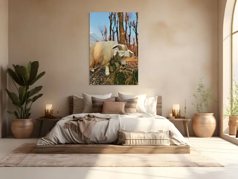 Tablou Canvas, "Capra în căutarea ierbii proaspete", 100 x 150 cm – poza 3