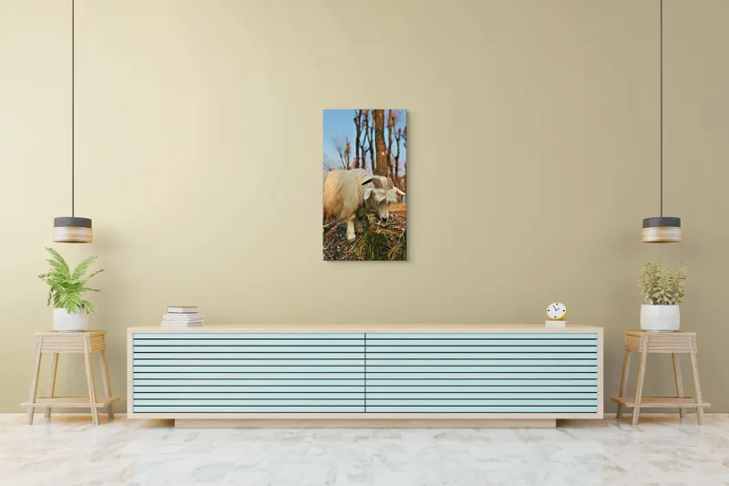 Tablou Canvas, "Capra în căutarea ierbii proaspete", 50 x 90 cm – poza 6