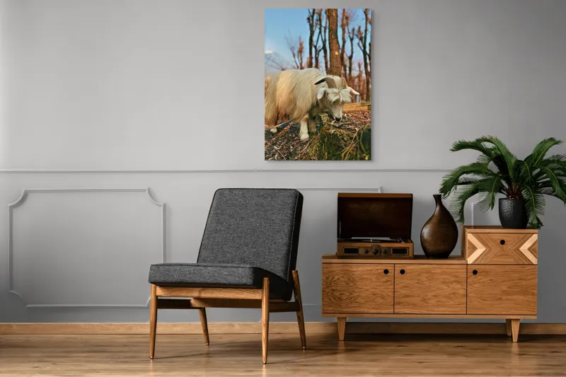 Tablou Canvas, "Capra în căutarea ierbii proaspete", 70 x 100 cm – poza 6
