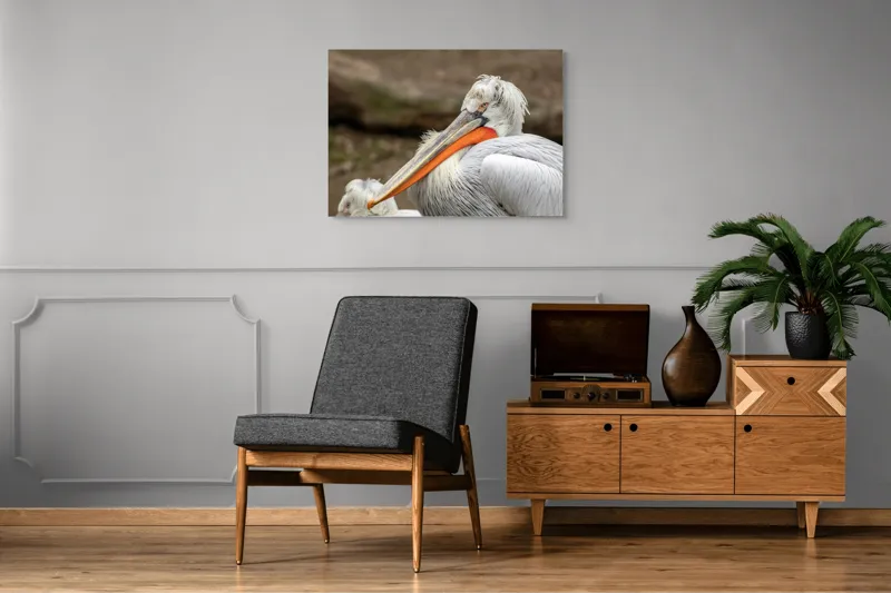 Tablou Canvas, "Pelican visând la orizont liniștit", 100 x 70 cm – poza 8
