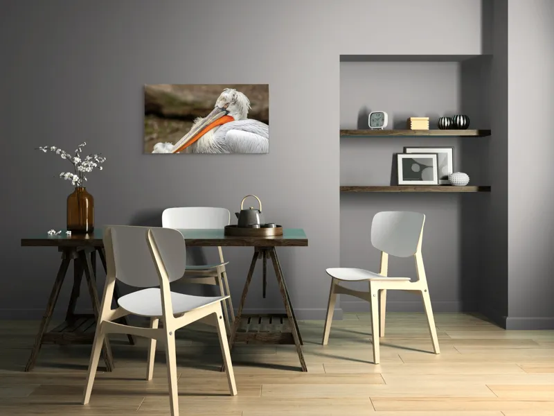 Tablou Canvas, "Pelican visând la orizont liniștit", 90 x 50 cm – poza 3