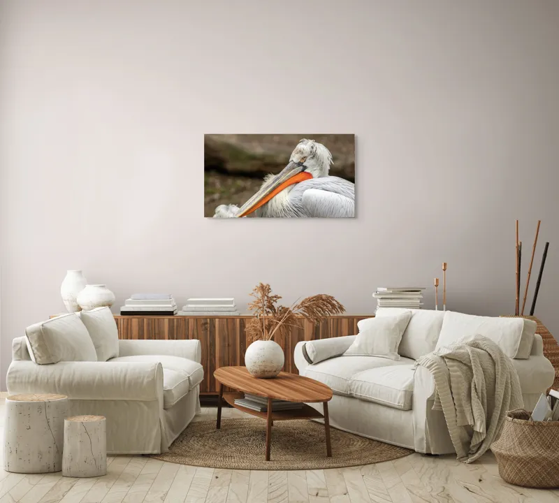 Tablou Canvas, "Pelican visând la orizont liniștit", 90 x 50 cm – poza 4