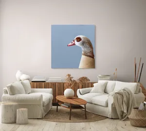 Tablou Canvas, "Gâsca în liniștea dimineții gri", 100 x 100 cm – poza 3