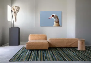 Tablou Canvas, "Gâsca în liniștea dimineții gri", 100 x 70 cm – poza 7