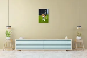 Tablou Canvas, "Câine curios pe gazon verde", 50 x 70 cm – poza 6