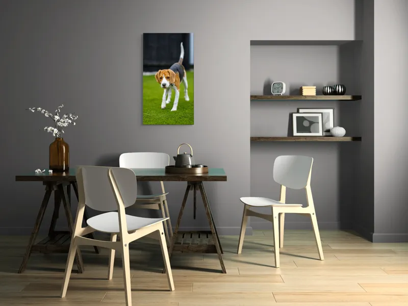 Tablou Canvas, "Câine curios pe gazon verde", 50 x 90 cm – poza 4