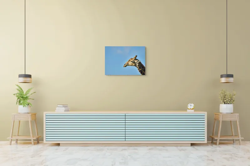 Tablou Canvas, "Stăpânul înălțimilor sub cerul senin", Ghepard, Cer, Roti, Pustiu, Apus, Curbe, Contur, Pene, 70 x 50 cm – poza 7