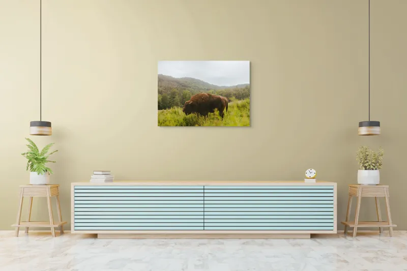Tablou Canvas, "Zimbru singuratic în peisaj natural", 100 x 70 cm – poza 4