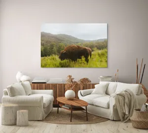 Tablou Canvas, "Zimbru singuratic în peisaj natural", 150 x 100 cm – poza 3
