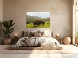 Tablou Canvas, "Zimbru singuratic în peisaj natural", 150 x 100 cm – poza 4