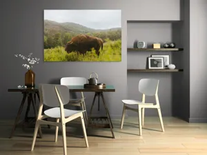 Tablou Canvas, "Zimbru singuratic în peisaj natural", 150 x 100 cm – poza 5