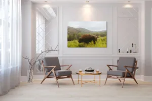 Tablou Canvas, "Zimbru singuratic în peisaj natural", 150 x 100 cm – poza 7