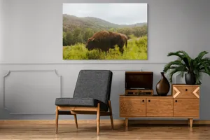 Tablou Canvas, "Zimbru singuratic în peisaj natural", 150 x 100 cm – poza 8