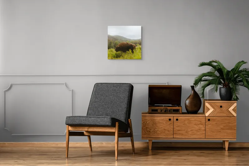 Tablou Canvas, "Zimbru singuratic în peisaj natural", 50 x 50 cm – poza 6
