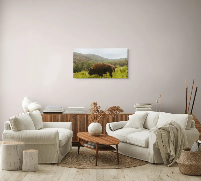 Tablou Canvas, "Zimbru singuratic în peisaj natural", 90 x 50 cm – poza 4