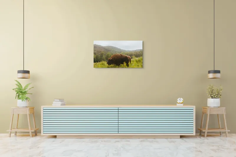Tablou Canvas, "Zimbru singuratic în peisaj natural", 90 x 50 cm – poza 5