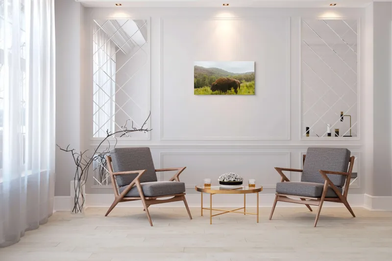 Tablou Canvas, "Zimbru singuratic în peisaj natural", 90 x 50 cm – poza 7