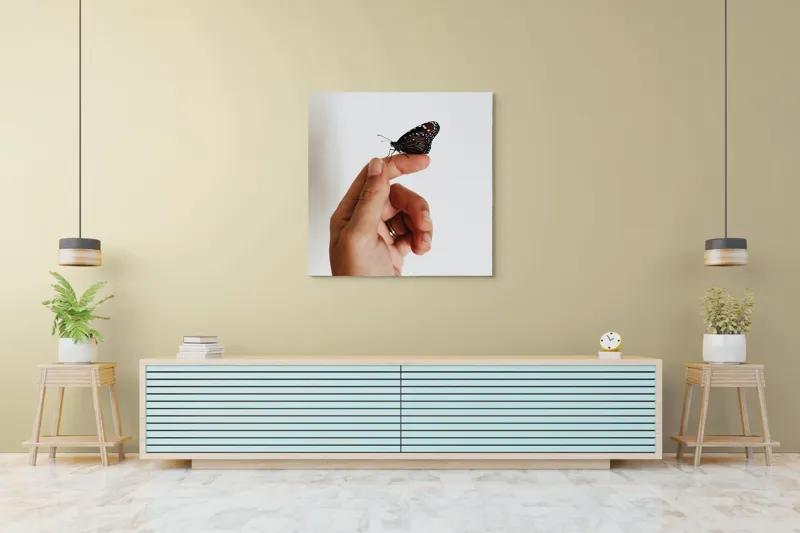 Tablou Canvas, "Aripa fluturelui în mângâiere delicată", Fragilitate, Delicatețe, Natură, Eleganță, Liniște, 100 x 100 cm – poza 5