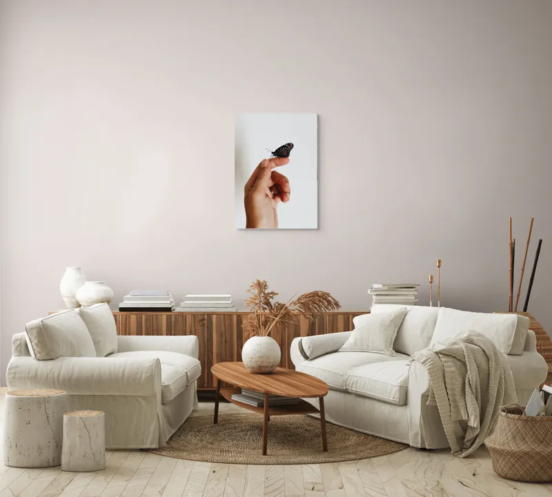Tablou Canvas, "Aripa fluturelui în mângâiere delicată", Fragilitate, Delicatețe, Natură, Eleganță, Liniște, 50 x 70 cm – poza 4