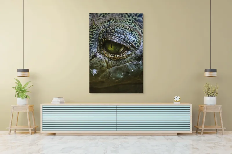 Tablou Canvas, "Privirea enigmatică a reptilei misterioase", 100 x 150 cm – poza 4