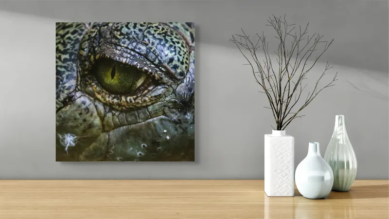 Tablou Canvas, "Privirea enigmatică a reptilei misterioase", 50 x 50 cm – poza 3