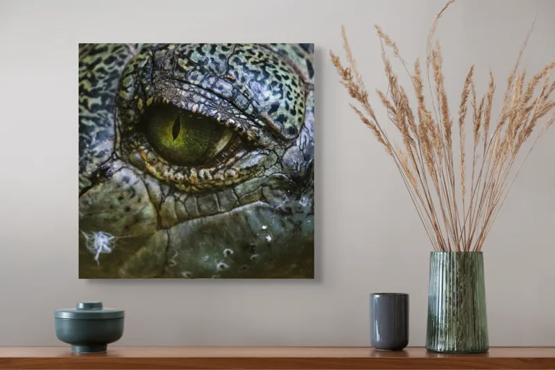Tablou Canvas, "Privirea enigmatică a reptilei misterioase", 50 x 50 cm – poza 4