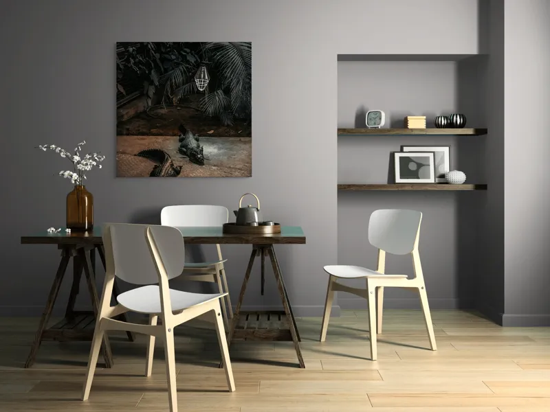 Tablou Canvas, "Crocodili sub lumina nocturnă artificială", 100 x 100 cm – poza 6