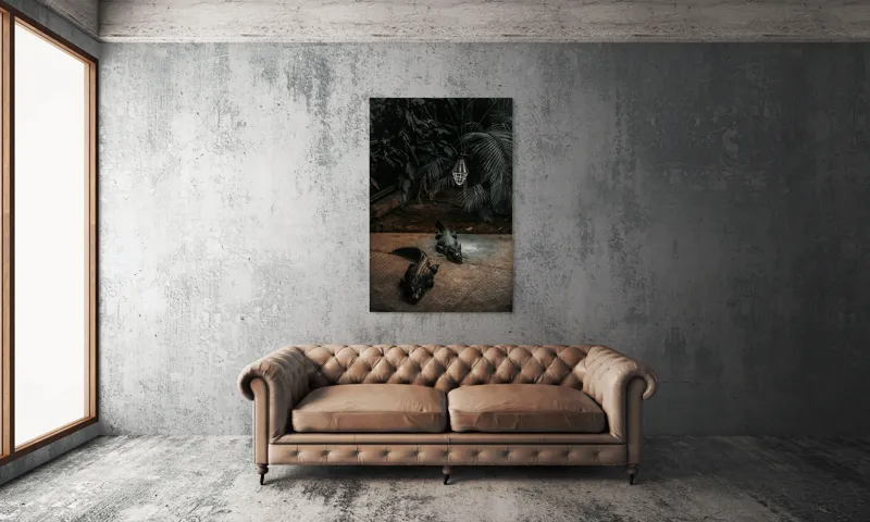 Tablou Canvas, "Crocodili sub lumina nocturnă artificială", 100 x 150 cm – poza 6