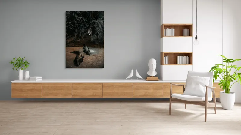 Tablou Canvas, "Crocodili sub lumina nocturnă artificială", 100 x 150 cm – poza 8