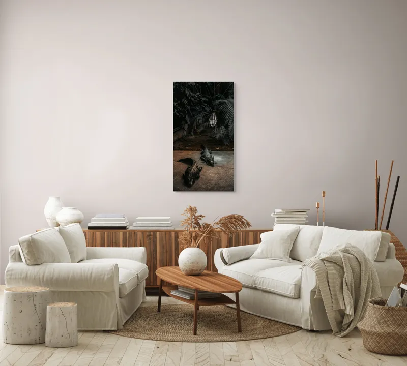 Tablou Canvas, "Crocodili sub lumina nocturnă artificială", 50 x 90 cm – poza 7
