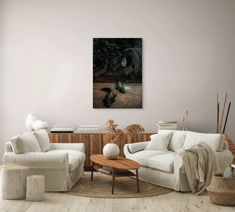 Tablou Canvas, "Crocodili sub lumina nocturnă artificială", 70 x 100 cm – poza 4