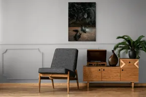 Tablou Canvas, "Crocodili sub lumina nocturnă artificială", 70 x 100 cm – poza 6