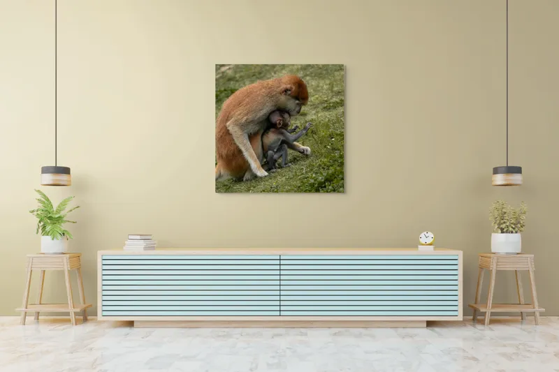 Tablou Canvas, "Îmbrățișare caldă în sălbăticie verde", 100 x 100 cm – poza 5