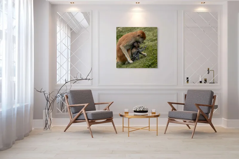 Tablou Canvas, "Îmbrățișare caldă în sălbăticie verde", 100 x 100 cm – poza 7