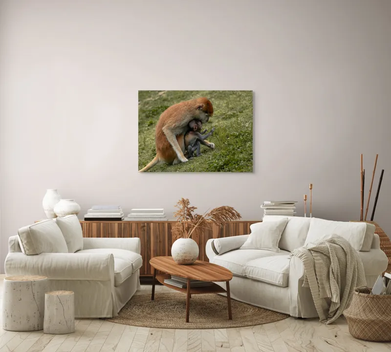 Tablou Canvas, "Îmbrățișare caldă în sălbăticie verde", 100 x 70 cm – poza 3