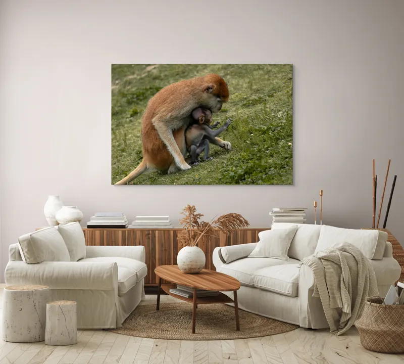 Tablou Canvas, "Îmbrățișare caldă în sălbăticie verde", 150 x 100 cm – poza 3