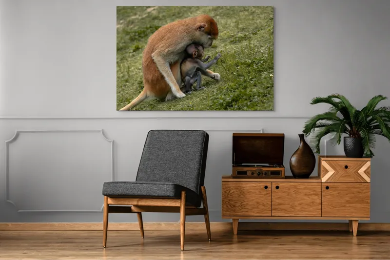 Tablou Canvas, "Îmbrățișare caldă în sălbăticie verde", 150 x 100 cm – poza 8