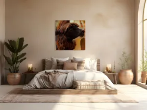 Tablou Canvas, "Capra neagră din incinta lemnoasă", 100 x 100 cm – poza 4